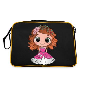 Princesse rousse aux yeux verts et une robe rose - Sac Retro - noir/or - Dos