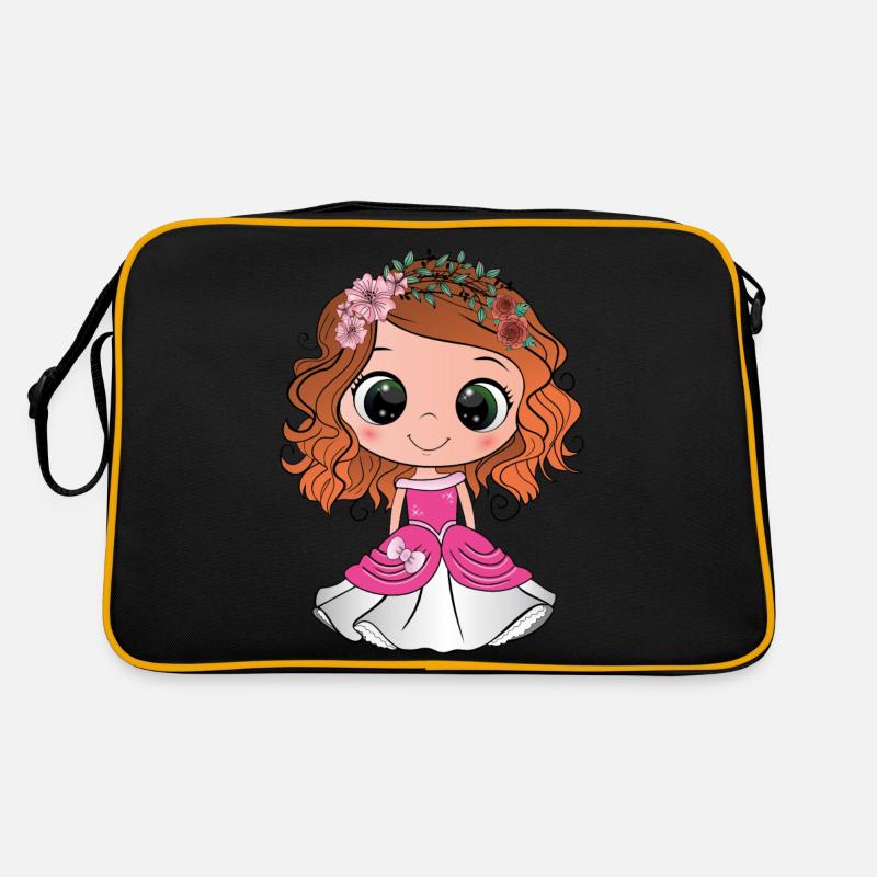 Princesse rousse aux yeux verts et une robe rose Sac Retro