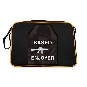 Basierend AR-15 Enjoyer - Retro Tasche - Schwarz/Gold - Hinten