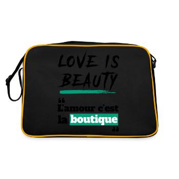L'amour c'est la boutique - expression cameroun - Sac Retro - noir/or - Dos
