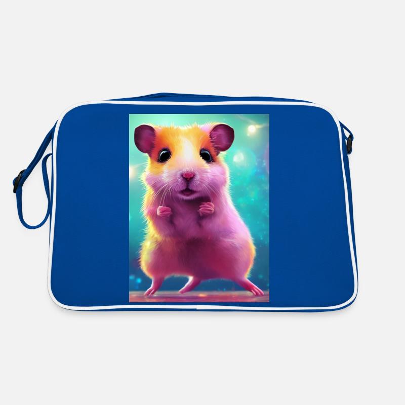 Cooles Comic-Porträt eines Hamsters Retro Tasche