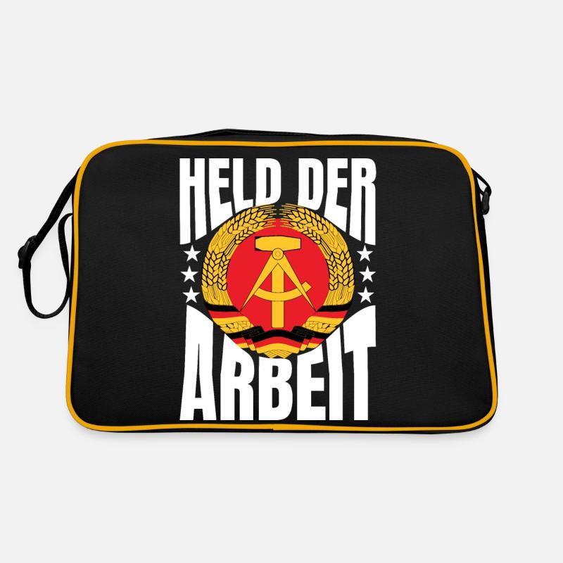 Held der Arbeit DDR Geschenk - Retro Tasche - Schwarz/Gold