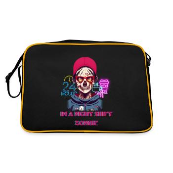 I'm a night shift zombie - Retro Bag - black/gold - Back