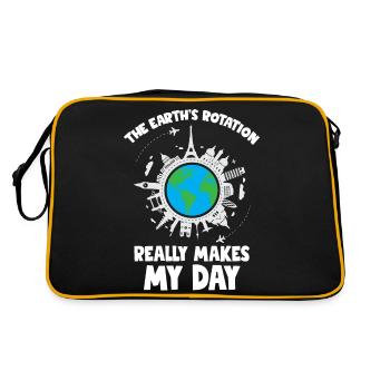 La rotation de la Terre fait ma journée - Sac Retro - noir/or - Dos