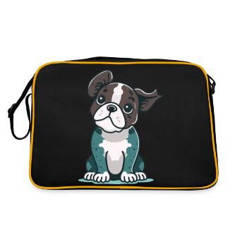 Illustration de pitbull mignon - Sac Retro - noir/or - Dos