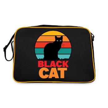 Chat noir -black cat - Sac Retro - noir/or - Dos