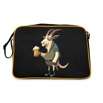 Funny buck with beer - Retro Bag - black/gold - Back