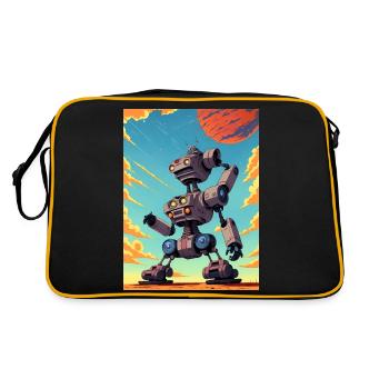 50s Cartoon - Crazy Robot - Sci-Fi - Retro Bag - black/gold - Back