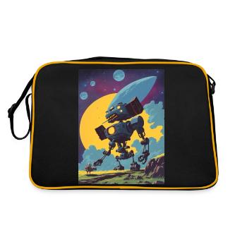 50s Cartoon - Crazy Robot - Sci-Fi - Retro Bag - black/gold - Back