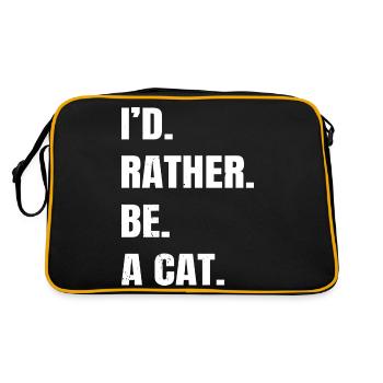 anniversary love aww funny quote big cat - Retro Tasche - Schwarz/Gold - Hinten