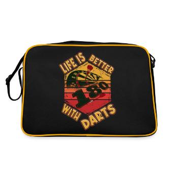 Fléchettes, jeu de fléchettes, jeu de fléchettes, fléchettes, joueurs de fléchettes - Sac Retro - noir/or - Dos