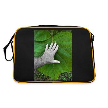 Die Hand am Leben - Retro Tasche - Schwarz/Gold - Hinten