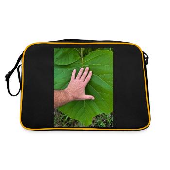 Die Hand am Leben - Retro Tasche - Schwarz/Gold - Hinten