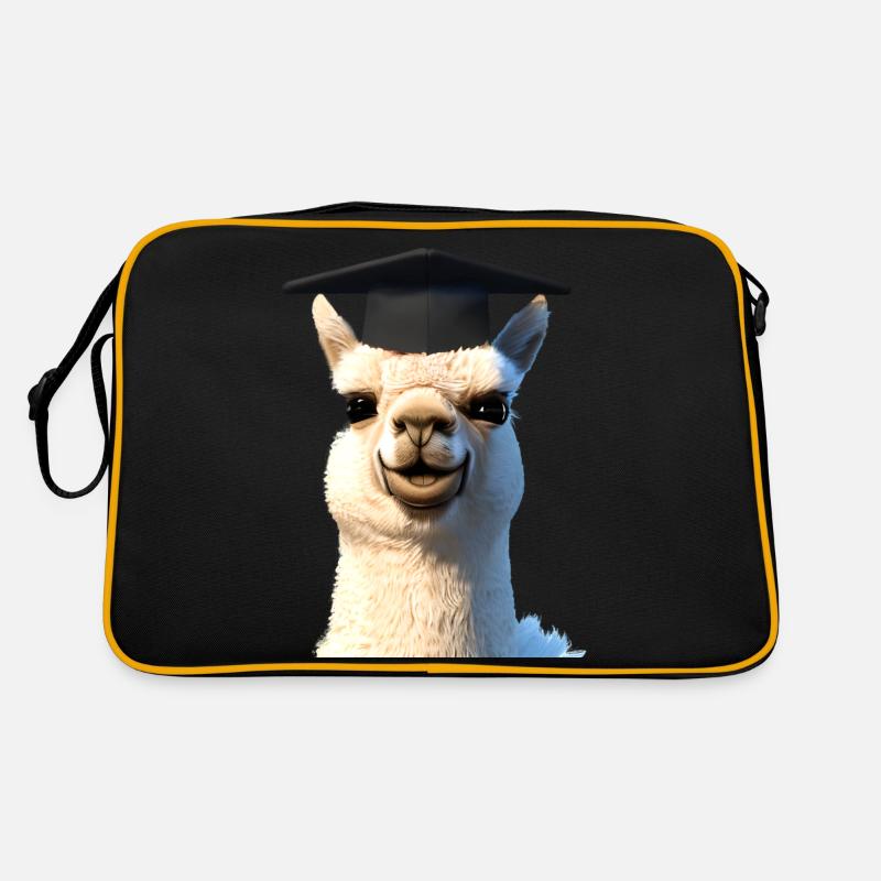 Bachelor Alpaka Schulabschluss Studium Absolvent Retro Tasche