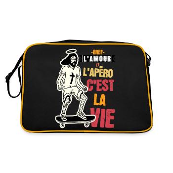 L'AMOUR et l'apéro c'est la vie.. - Sac Retro - noir/or - Dos