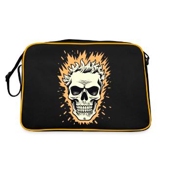 Crâne de flamme - Sac Retro - noir/or - Dos