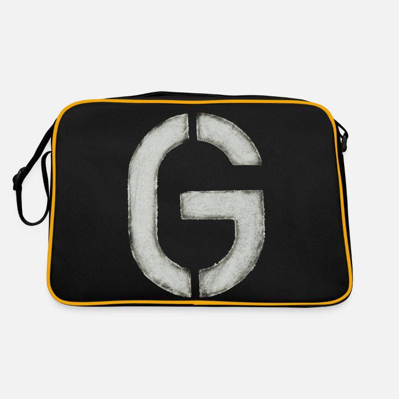 G - Buchstabe (Schablone/ Stencil) Retro Tasche