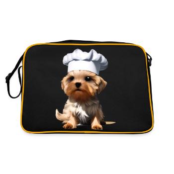 Restaurateur Chien de cuisine Yorkshire Terrier Chiot - Sac Retro - noir/or - Dos
