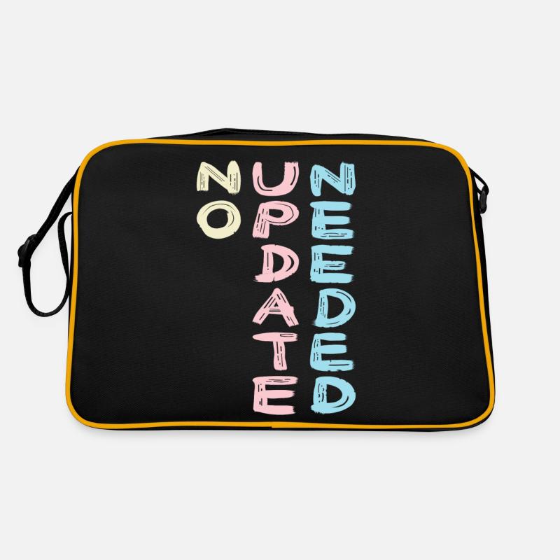 No Update colourful - Retro Tasche - Schwarz/Gold