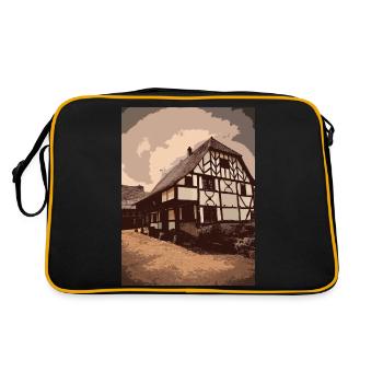 Maison Alsacienne Dessin - Sac Retro - noir/or - Dos