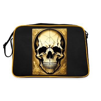 skull - Retro Tasche - Schwarz/Gold - Hinten