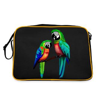 Budgie Bird Cockatiel Bird Propriétaire - Sac Retro - noir/or - Dos