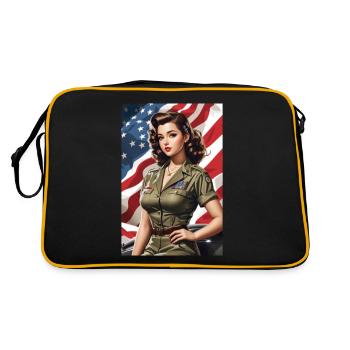 Pinup - Retro Tasche - Schwarz/Gold - Hinten