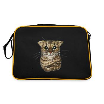 Small tabby cat - Retro Bag - black/gold - Back