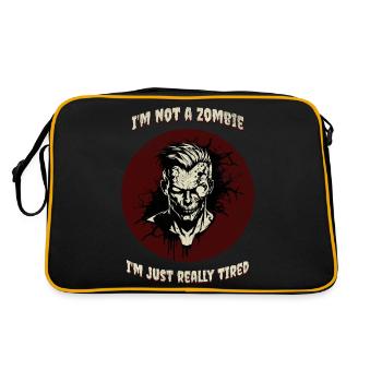 Im Not A Zombie Im Just Really Tired - Retro Bag - black/gold - Back