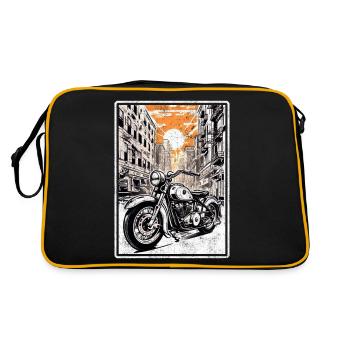 moto vintage style retro - Sac Retro - noir/or - Dos