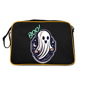 Ghost / Ghost / Halloween / Sheet / Boo / Spooky - Retro Bag - black/gold - Back