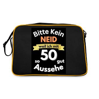 Kein Neid das ich so gut aussehe mit 50 - Retro Tasche - Schwarz/Gold - Hinten
