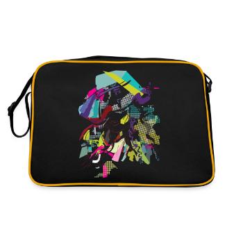 Graphic "lady with hat" – discreet - Retro Bag - black/gold - Back