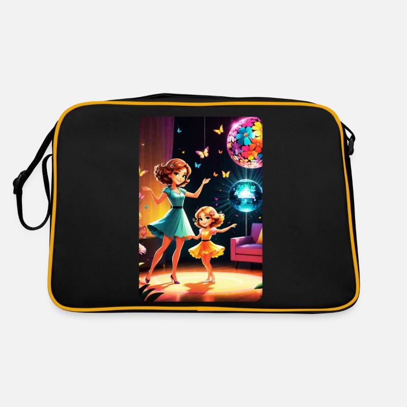 personalisiertes Design-Muttergeschenk - Retro Tasche - Schwarz/Gold