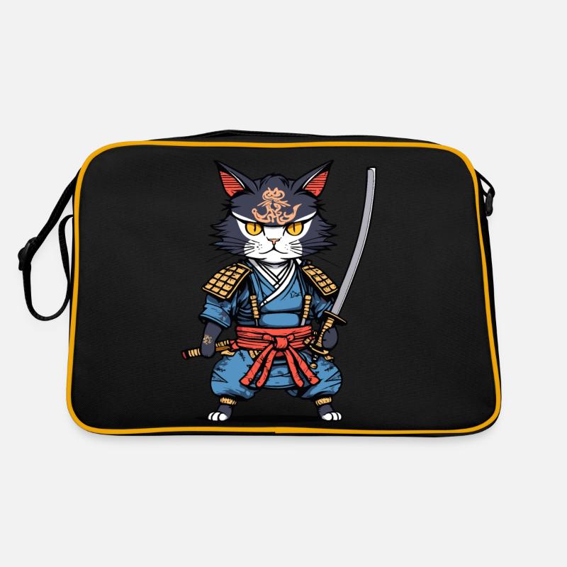 Samurai Cat #22 Retro Bag