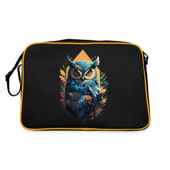 Fantasy Owl in Vector Style - Retro Bag - black/gold - Back