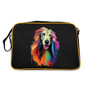 Chien de chien Afghan Afghan coloré - Sac Retro - noir/or - Dos