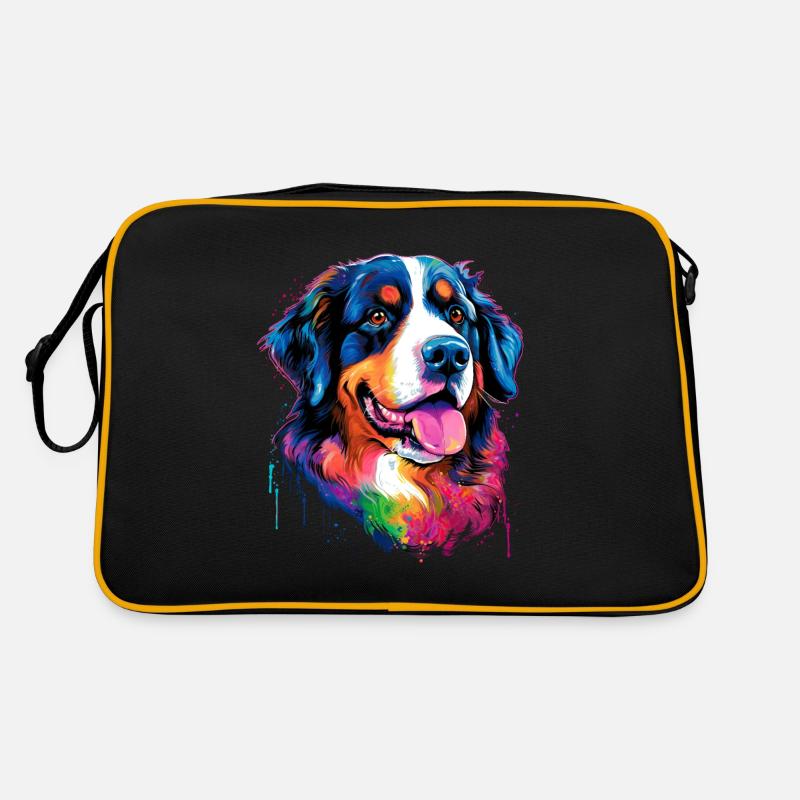 bouvier bernois coloré - chiens colorés Sac Retro