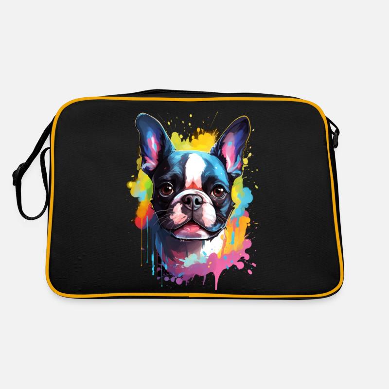 Boston Terrier coloré - chiens colorés Sac Retro