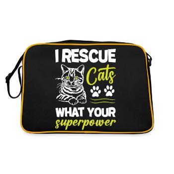 Je sauve les chats Quel est votre superpouvoir - Sac Retro - noir/or - Dos