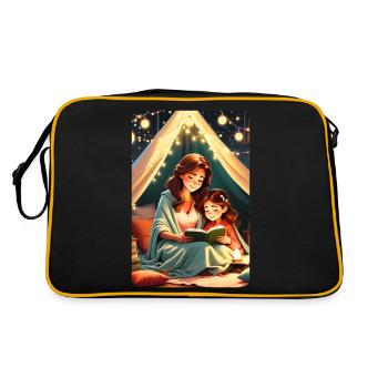 personalisiertes Design-Muttergeschenk - Retro Tasche - Schwarz/Gold - Hinten