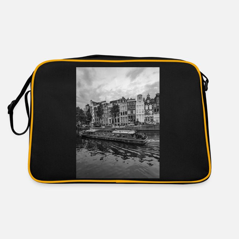 Amsterdam - Retro Tasche - Schwarz/Gold