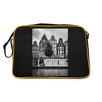 Amsterdam - Retro Tasche - Schwarz/Gold - Hinten