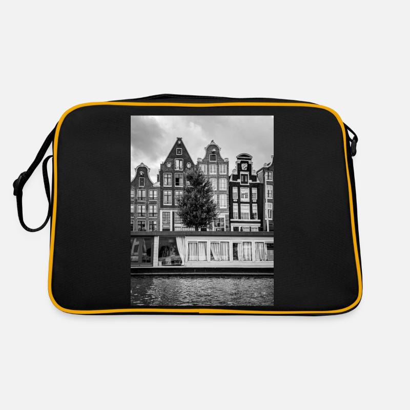 Amsterdam - Retro Tasche - Schwarz/Gold