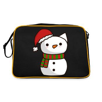 Chat mignon en forme de bonhomme de neige, chats Kawaii - Sac Retro - noir/or - Dos