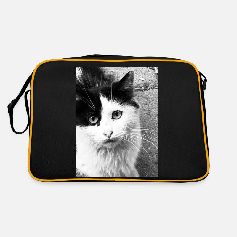 Katzen - Retro Tasche - Schwarz/Gold
