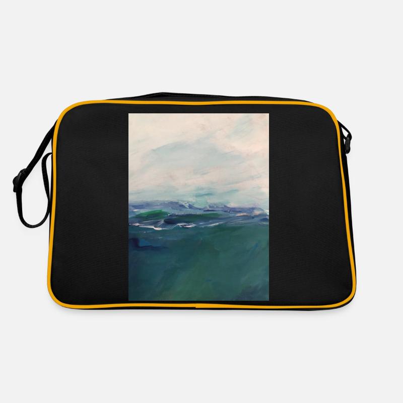 Abstraktes Meer - Retro Tasche - Schwarz/Gold