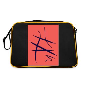 Abstraction africaine indigène en bleu rouge - Sac Retro - noir/or - Dos