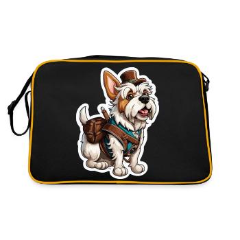 Lederhosen / Animal / Traditional costume / Tradition / Dog - Retro Bag - black/gold - Back