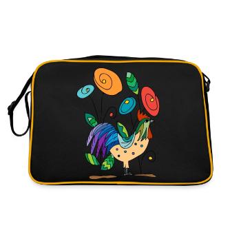 Hahn - Retro Tasche - Schwarz/Gold - Hinten